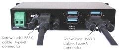 screw lock cable connectors USB 4-Port Hub